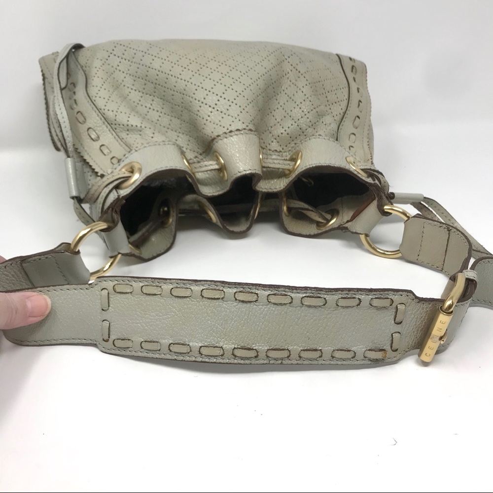 Cline Perforated Leather Drawstring Shoulder Bag - image 4